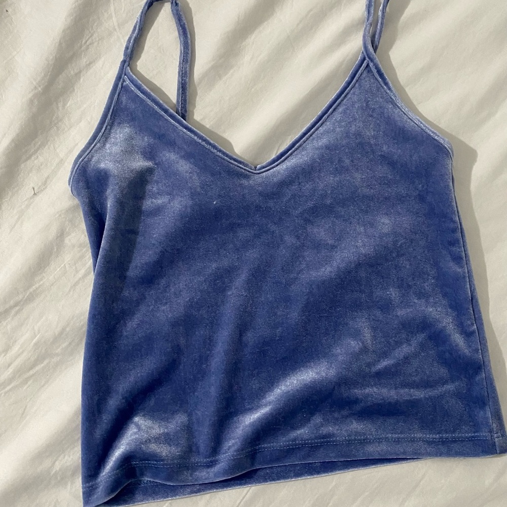 Cute fuzzy and soft blue top from Forever 21
